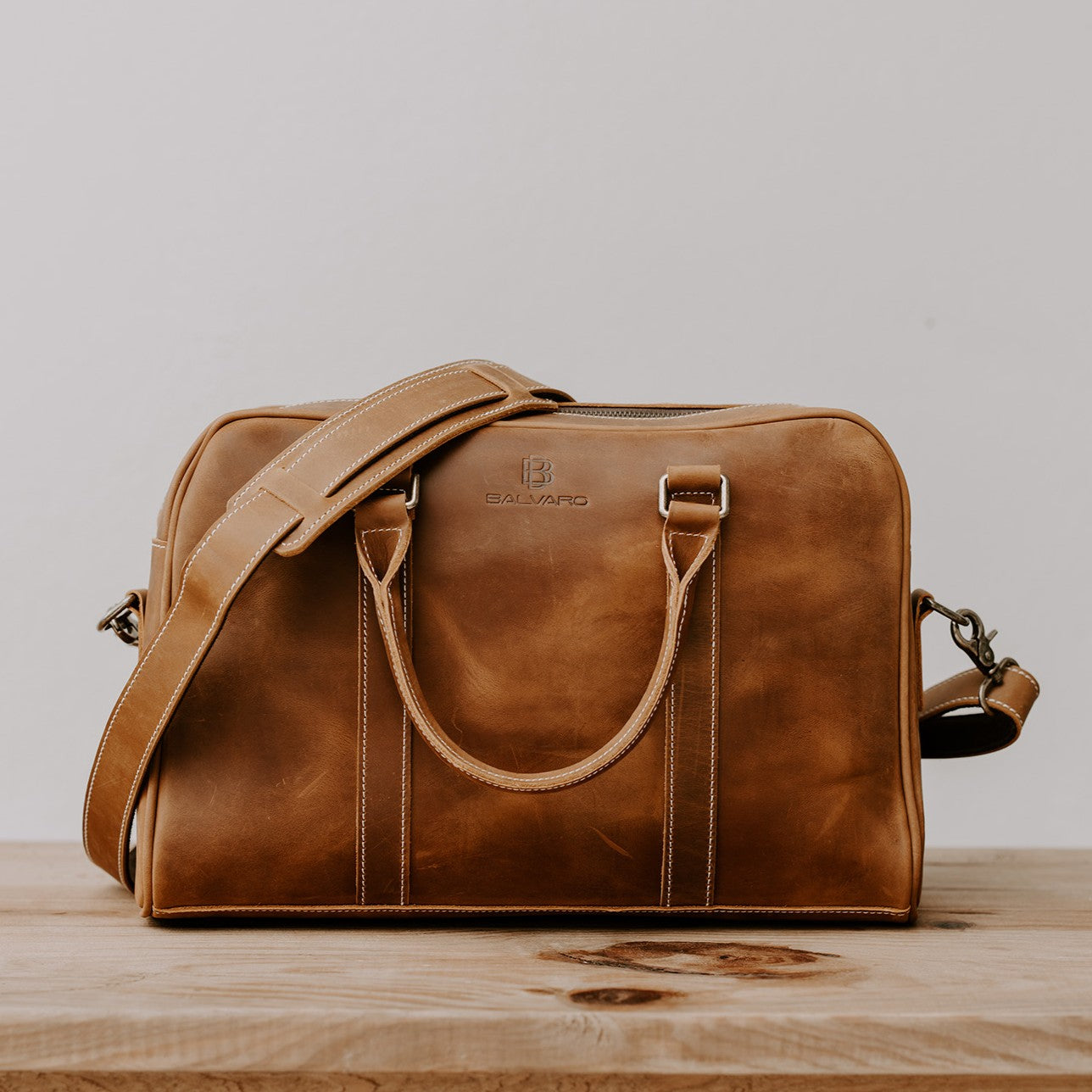 Balvaro Vintage Leather Ergon Laptop Bag