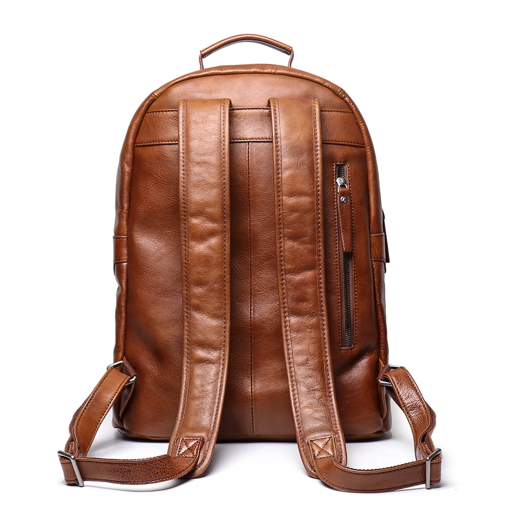 Balvaro Leather Backpack Travel Bag for Laptops and Travel Needs