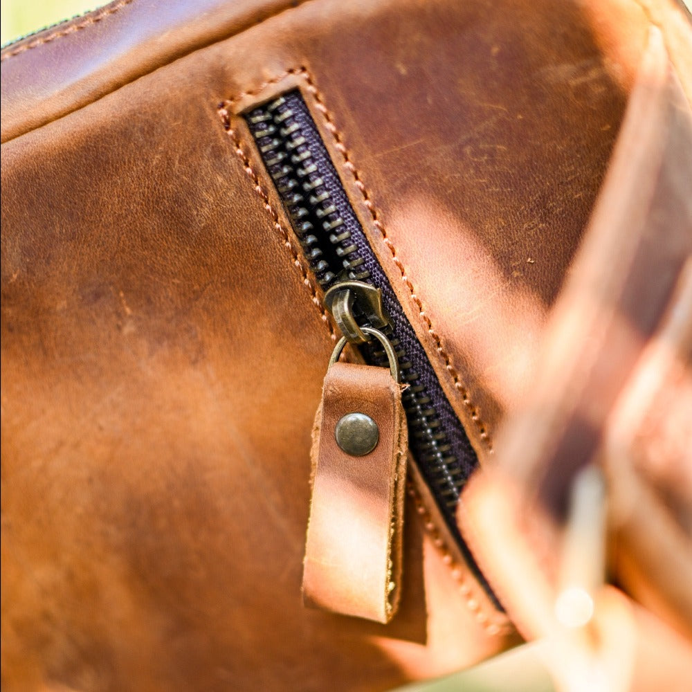 Vintage Leather Crossbody Sling Bag