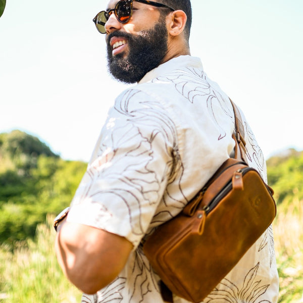 Vintage Leather Crossbody Sling Bag