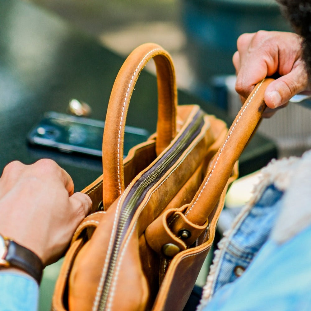 Vintage Leather Laptop Briefcase