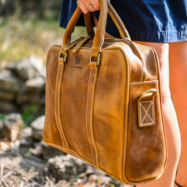 Balvaro Vintage Leather Ergon Laptop Bag