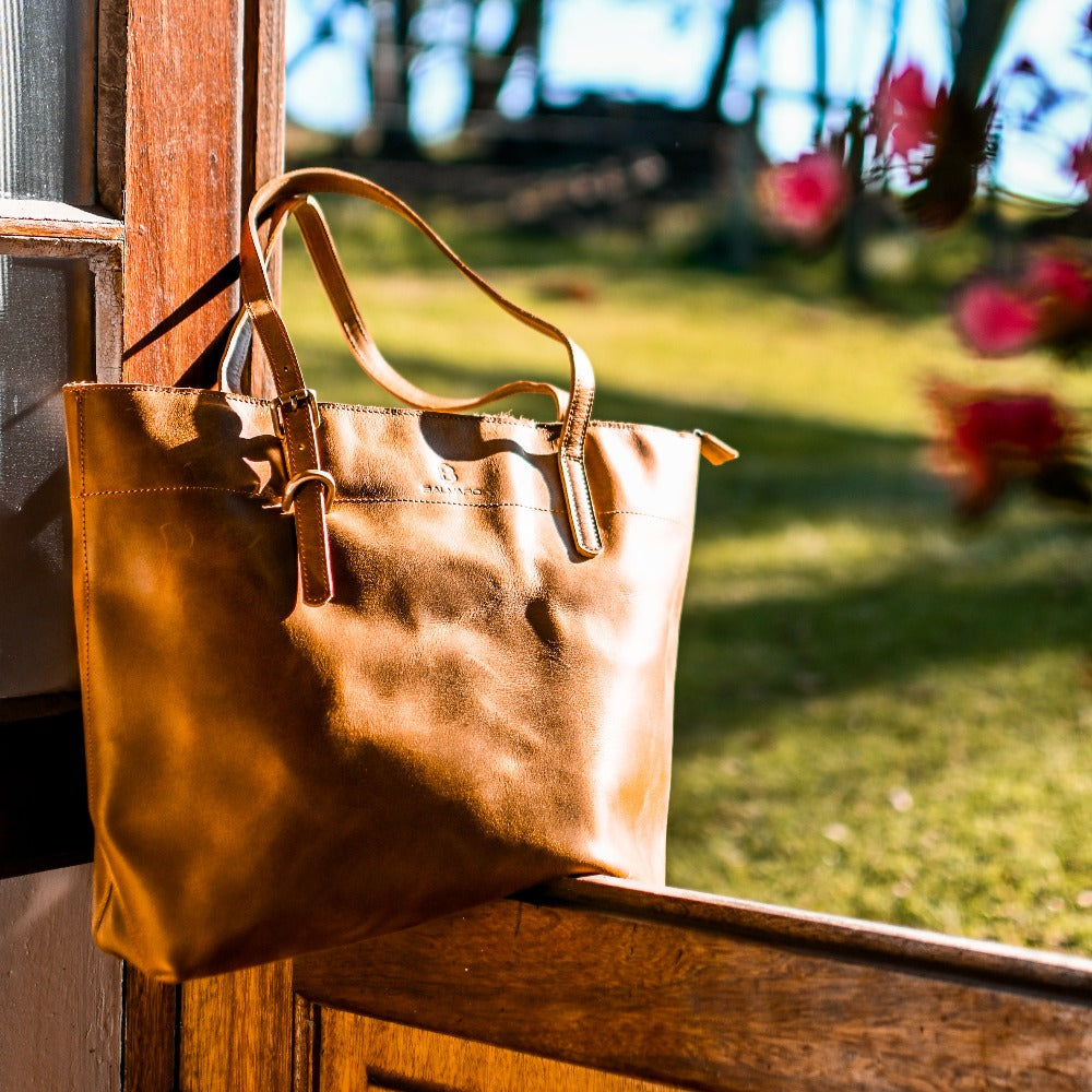 Classic Vintage Leather Shoulder Tote Bag