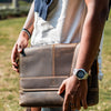 Balvaro Classic 13' Leather Laptop Sling Bag