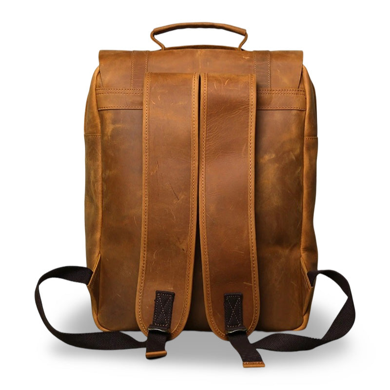Balvaro Voyager Leather Laptop Backpack