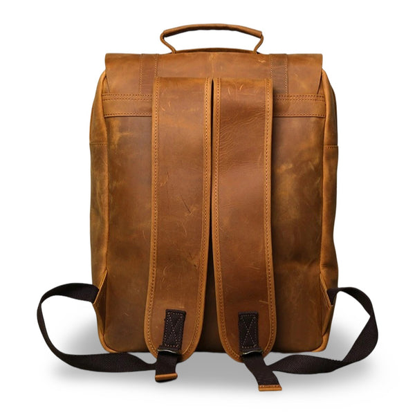 Balvaro Voyager Leather Laptop Backpack