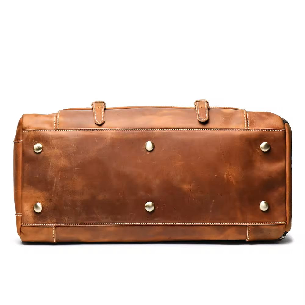 Balvaro Vintage Leather Weekender Travel Bag