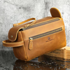 Balvaro Unisex Vintage Leather Toiletry Bag