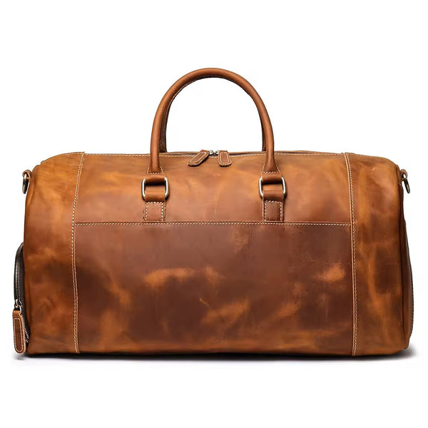 Balvaro Vintage Leather Weekender Travel Bag