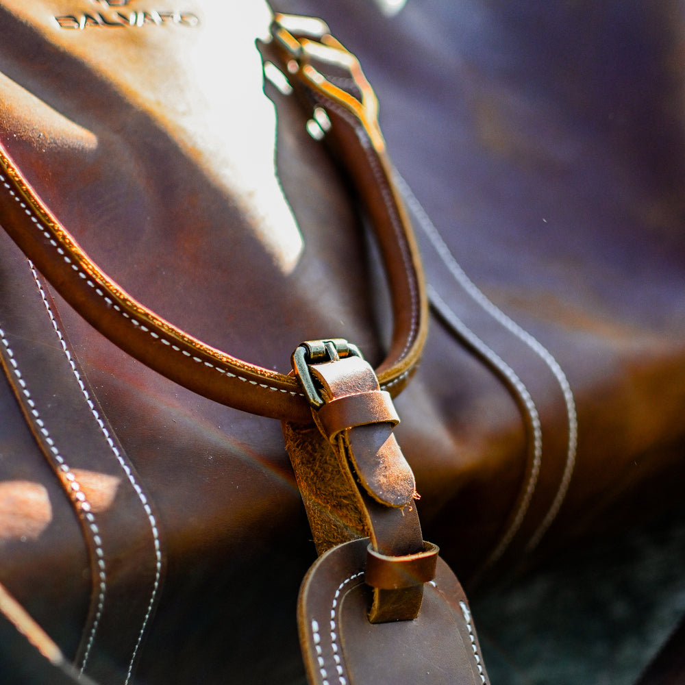 Vintage Leather Duffel Bag