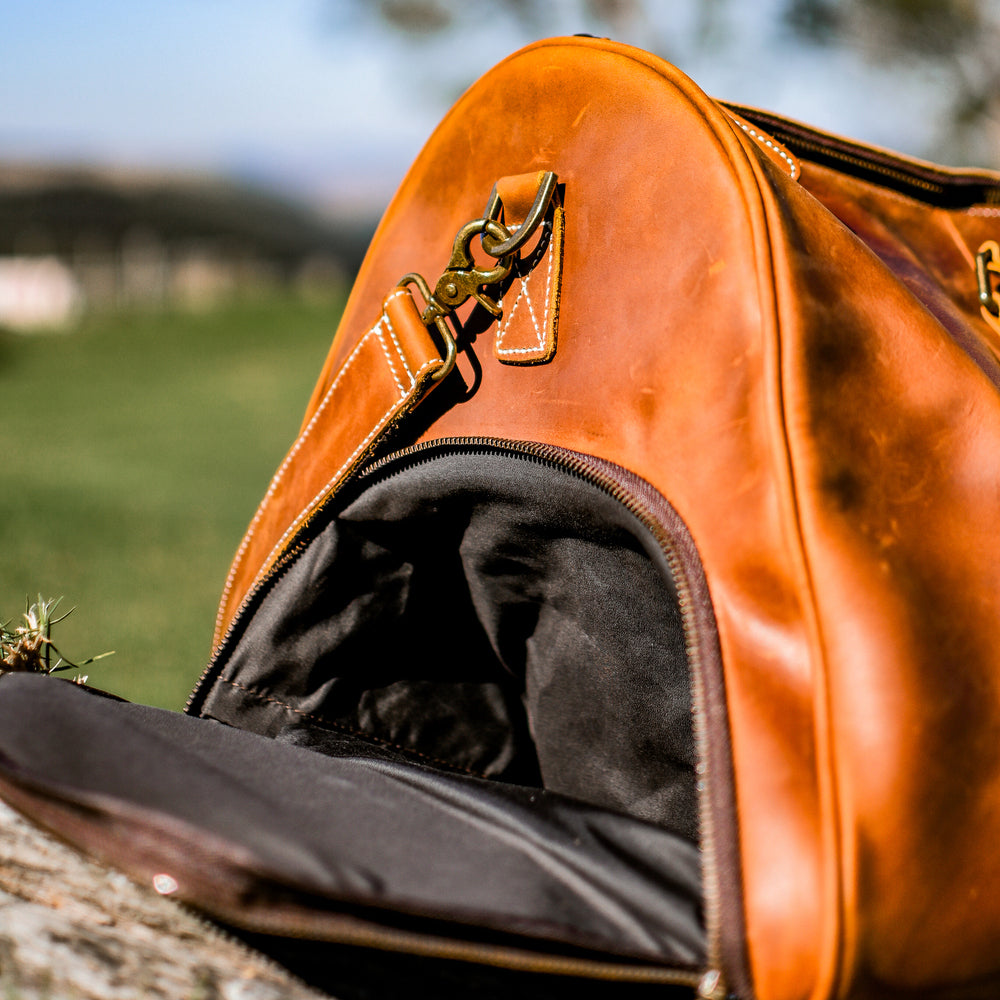 Vintage Leather Duffel Bag